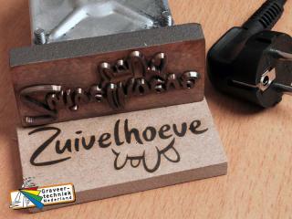 Voorbeeld brandstempel graveren 90x40mm tbv zuivelindustrie